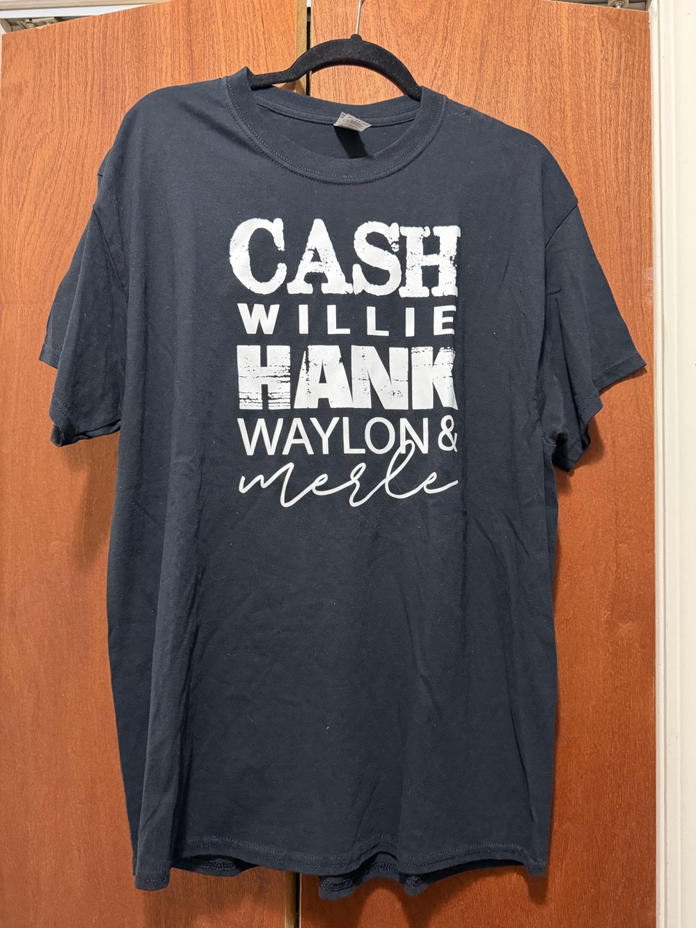 Black Graphic Tee with Country Singer Names